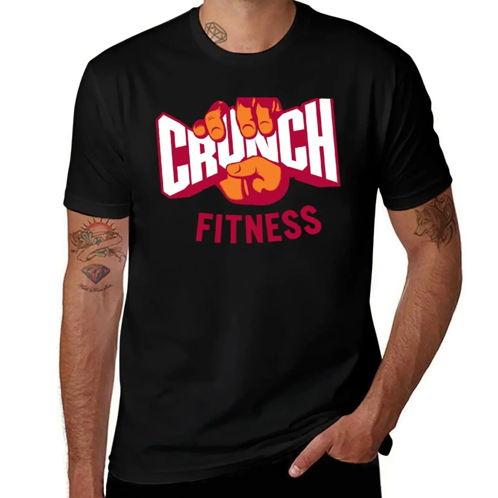 

Attractive Crunch Fitness Logo Active T-Shirt oversized t shirt summer 2025 men clothing