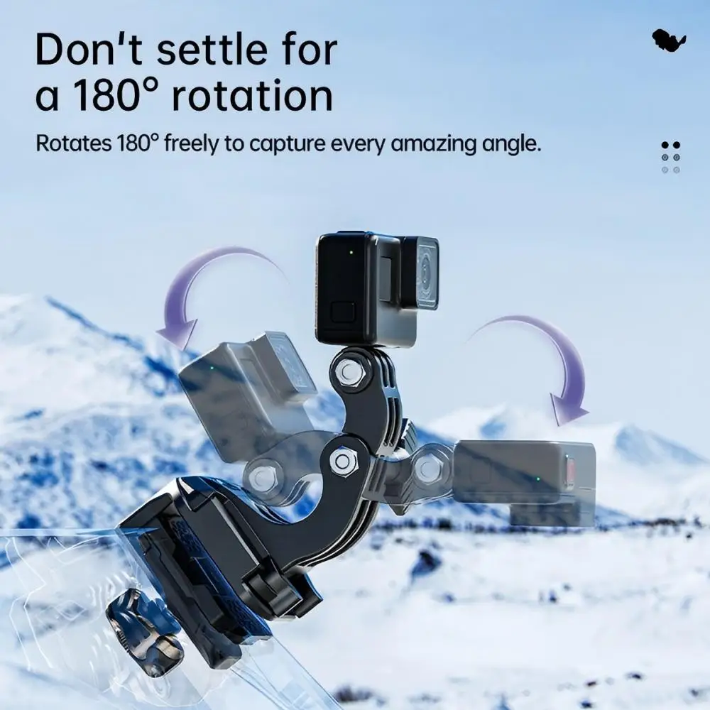 Kewig X2 Motorcycle Windshield Camera Mount Anti-Slip 180° Rotatable Aluminum Alloy Holder for GoPro DJI Insta360 Action Camera