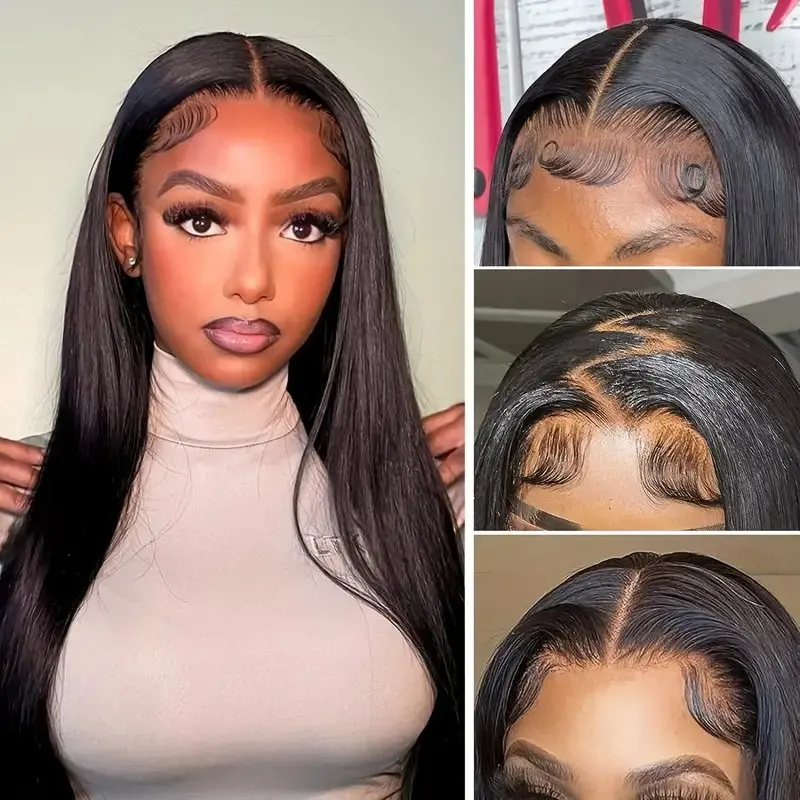 Rosabeauty Lace Front Wigs 100% Human Hair Straight Hair Nature Color 13X4 13x6 Frontal 5X5 Glueless Closure Wigs 250% For Women