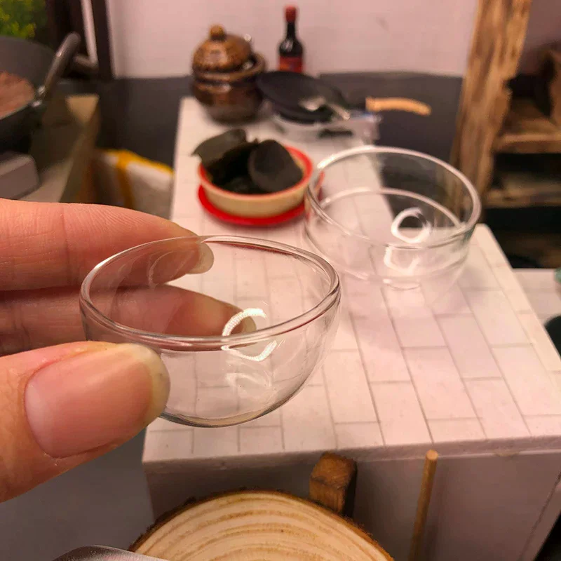 Toy Dollhouse Miniature Simulation Plate Accessories Soup 1/12 Dish Glass High Quality Durable Material Easy to Use