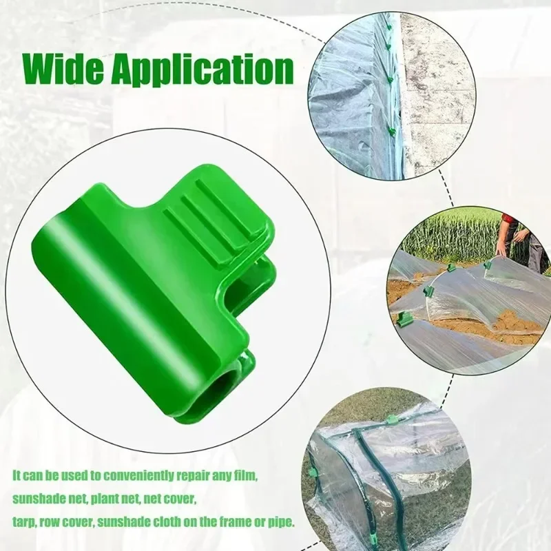 Garden Tunnel Hoop Clamps Green Greenhouse Clips For Fixing Accessories With Insulation Film Support Plants Roots And Stems