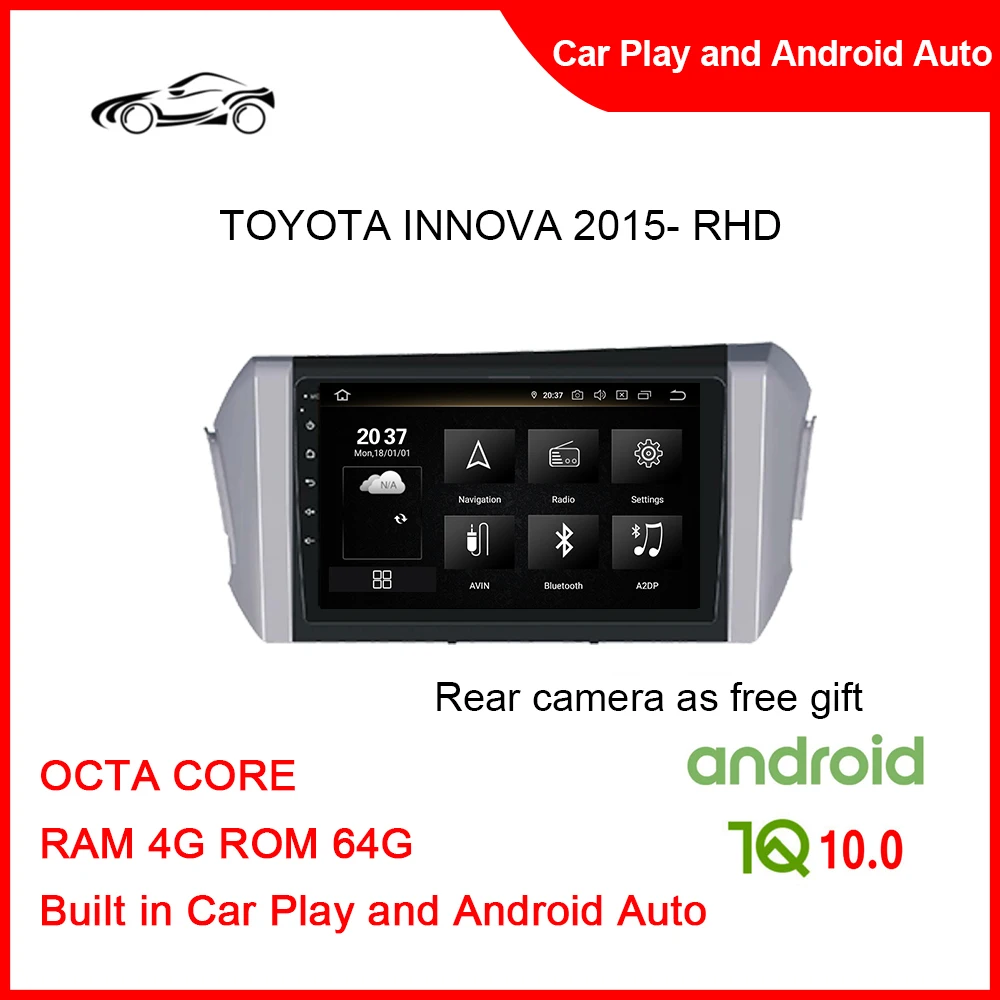 CUSP Big Screen Vw Polo Car Radio For TOYOTA INNOVA 2015- 9inch RAM 4G ROM 64G Double Din Apple Play Car Stereo Tracker GPS Car