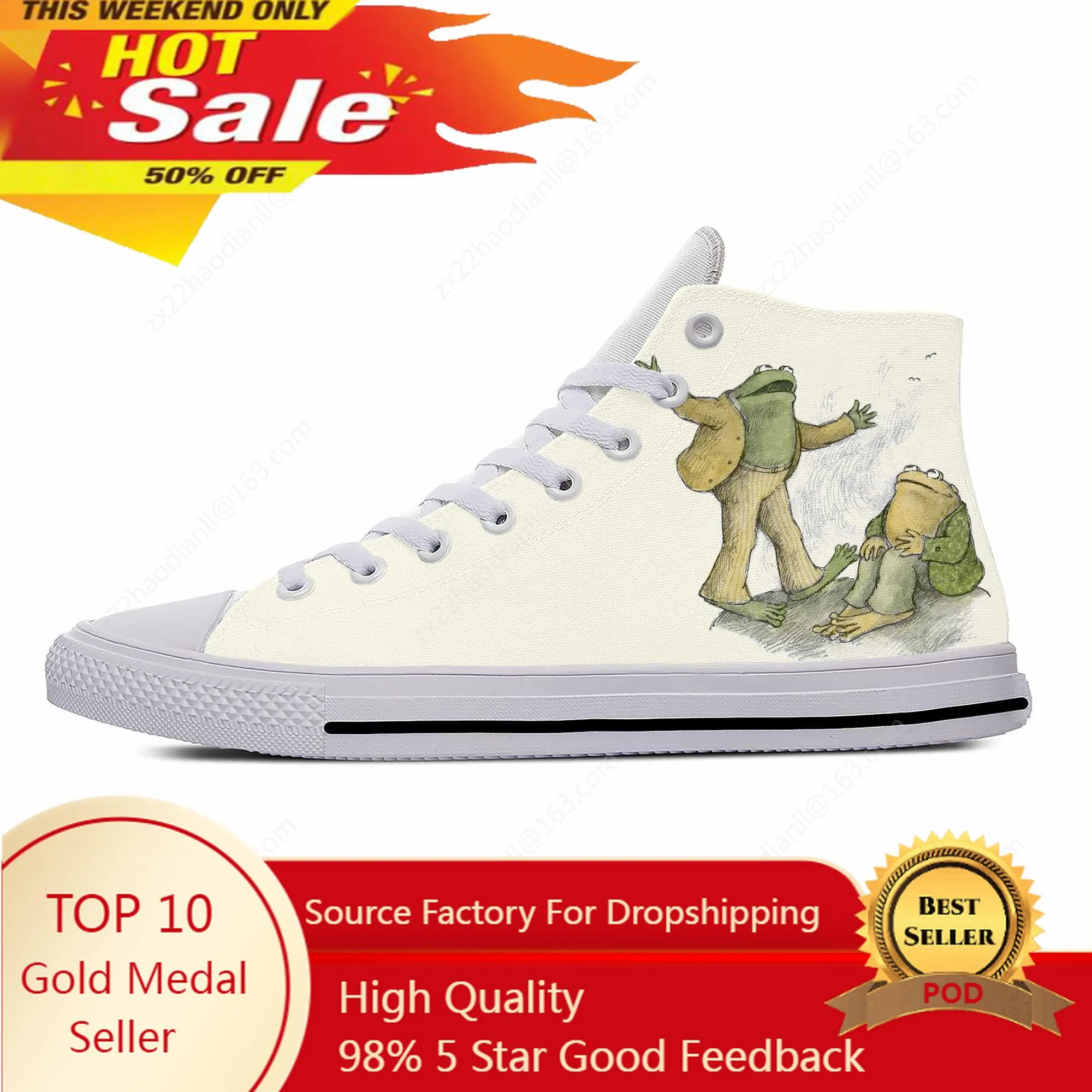 

Anime Cartoon Manga Frog And Toad-Be Gay Do Crime Casual Cloth Shoes High Top Lightweight Breathable 3D Print Men Women Sneakers