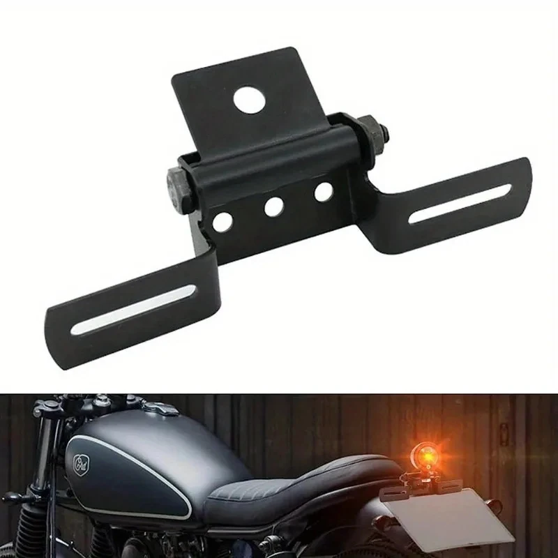 Supporto Universale per Targa Moto, Staffa Pieghevole Regolabile, Porta Luce Posteriore, Accessorio di Ricambio
