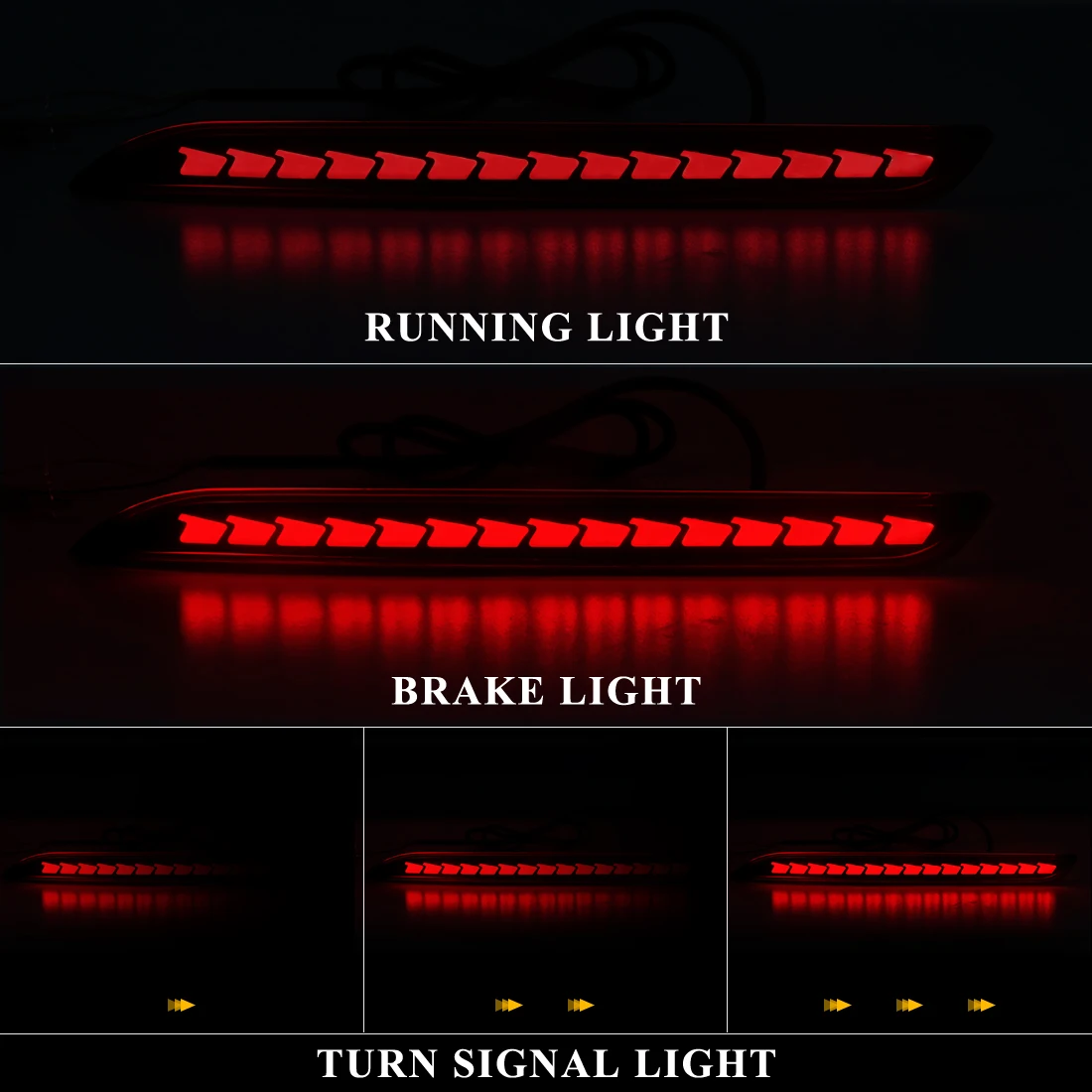 LED Rear Bumper Reflector Light For Honda Accord 2023 2024 Auto Brake Warning Lamp Waterproof Multi-function Car Accessories 12V