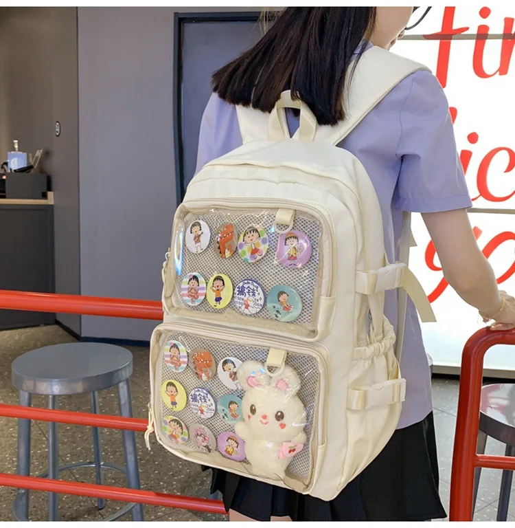 Japan ItaBag Transparent PVC Backpack School Bags For Girls Kawaii Casual Book Travel Rucksack