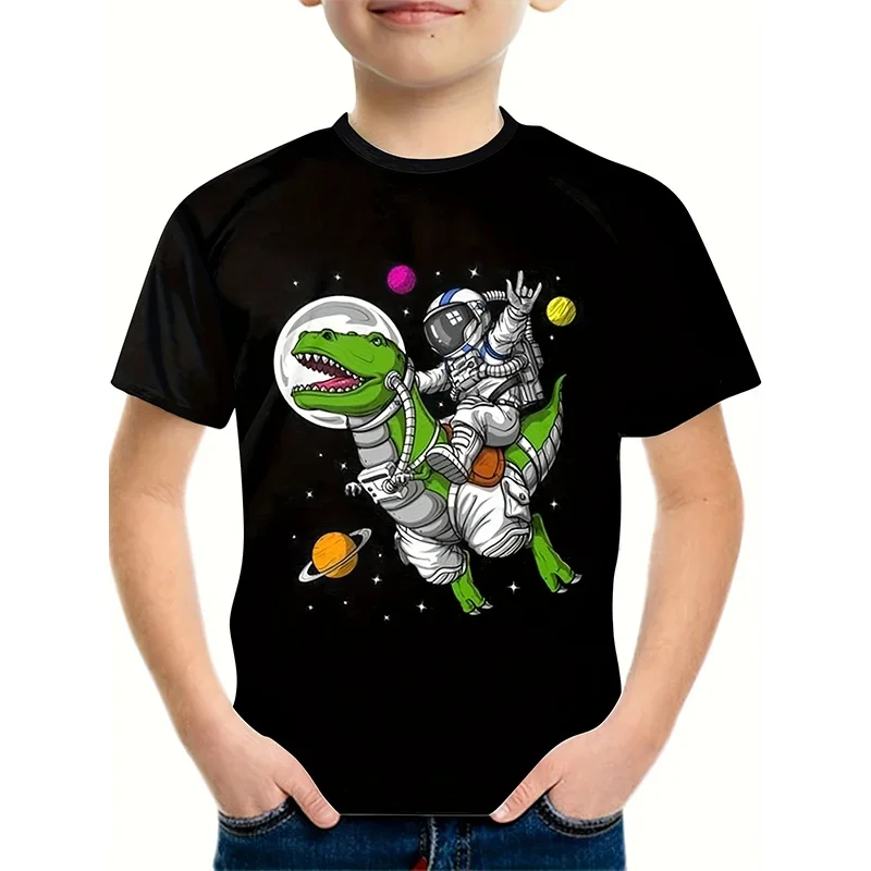 

Dinosaur 3D Print Kids T-shirt Space Astronaut T-shirt Boy Girl Tops Baby Summer T-shirts Boys Tees Fashion Children's Clothing