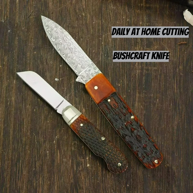 

Unique pocket folding knife Deer Antlers handl edc multitool knives utility Daily at home cuttin outdoo bushcraft tactical knife