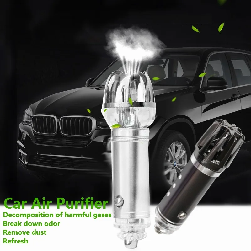 New Car Air Purifier 12V Auto Car Fresh Air Ionic Purifier Oxygen Bar Ozone Ionizer Cleaner Car Air Freshener Car Accessries