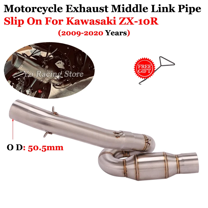 

Slip On For Kawasaki ZX10R ZX-10R Zx10r ZX10r 2019 2020 Years Motorcycle Exhaust System Escape 51mm Middle Connecting Link Pipe