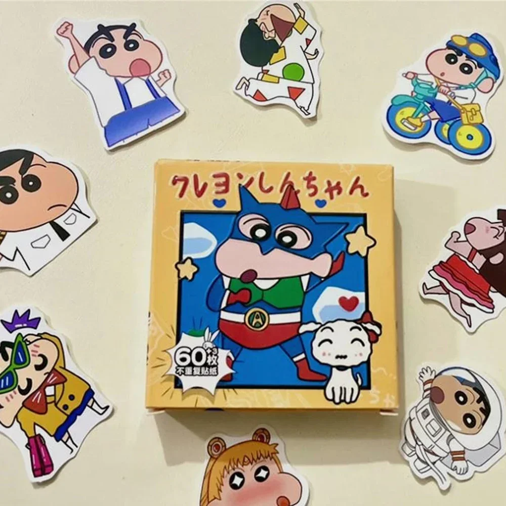 60 шт. Мультяшные карандаши Shin-chan наклейки для детей девочек DIY ноутбук телефон дневник Милая аниме Наклейка Детские игрушки