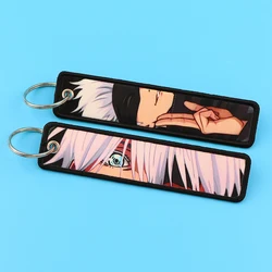 Anime Character Embroidery Key Fobs Key Tag Motorcycles Cars Backpack Chaveiro Keychain For Friends Fashion Metal Key Ring Gifts