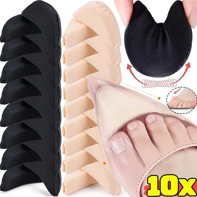 10pcs Sponge Forefoot Insert Pads Adjustment Reduce Shoe Size Pain Relief High Heel Filler Insoles Forefoot Toe Plug Cushion Pad