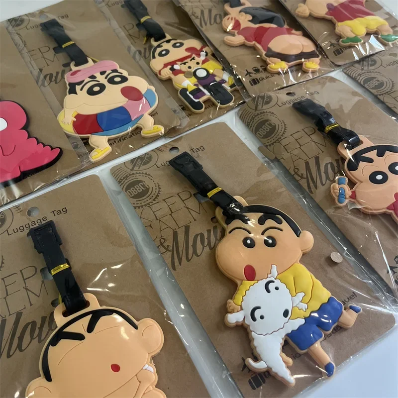 Śliczna kredka Shin-chan Akcesoria podróżne do bagażu Tag Żel krzemionkowy Walizka ID Adres Uchwyt Przywieszka do bagażu Przenośna etykieta
