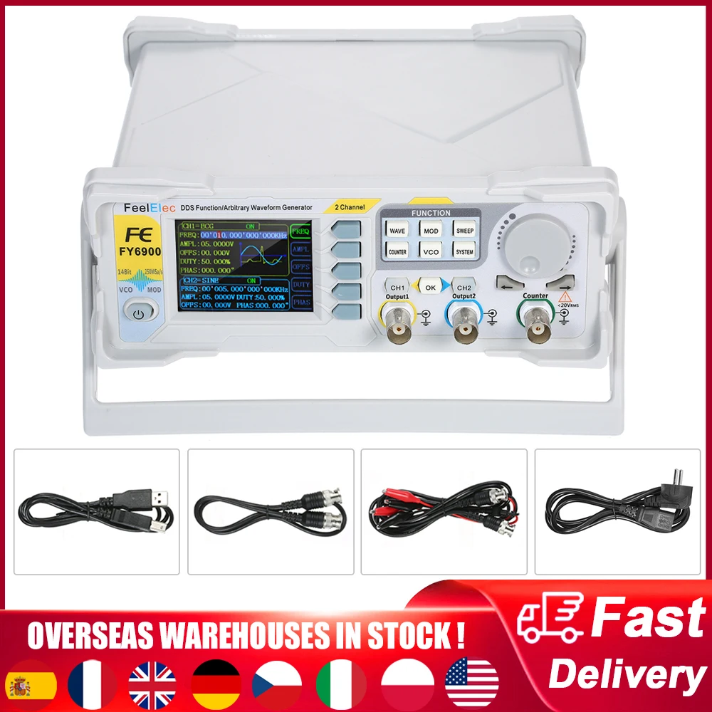 Digital DDS Signal Generator Dual-channel 300MSa/s Signal/Arbitrary Waveform Generator Pulse Signal Source Frequency Meter AWG