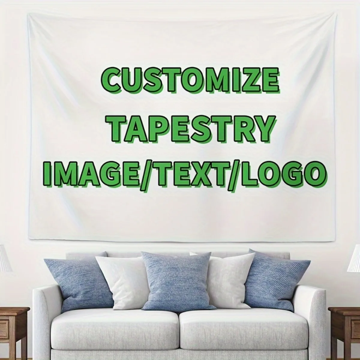 Custom Tapestry 59.06x78.74in Personalized Photo Text Logo Wall Hanging Indoor Outdoor Home Decor