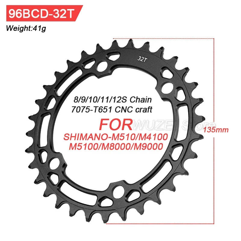 MTB Mountain Bike 96BCD Chainring 32T 34T 36T Suitable forShimano M4100/M5100/M8000/M9000 Chainwheel 8-12S Bicycle Accessories