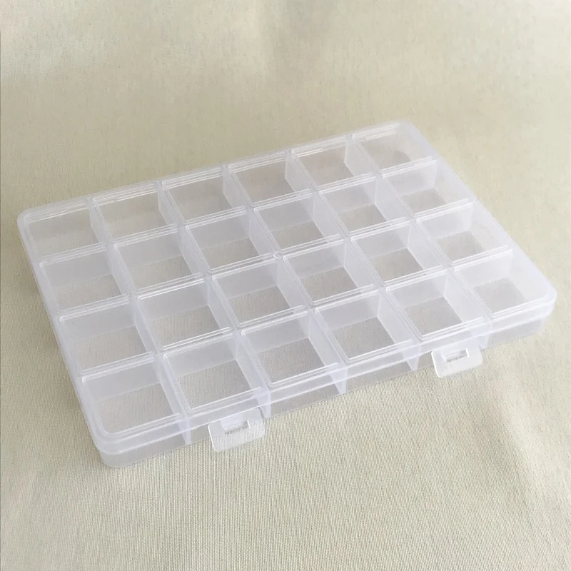 15/24 Grid Rectangle Plastic Jewelry Box Compartment Storage Box Case Jewelry Earring Bead Craft Display Container Organizer