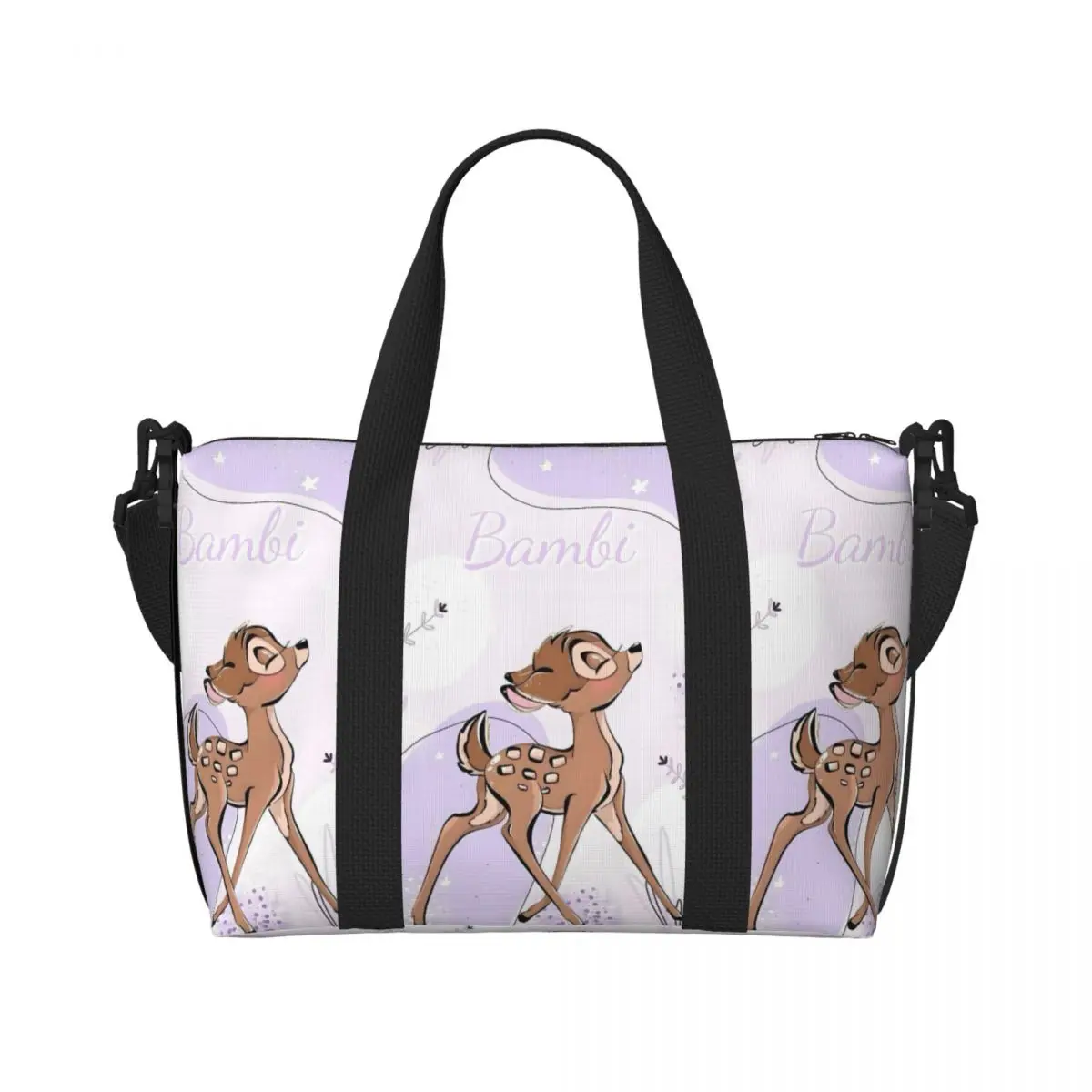 

Custom Large Cute Deer Bambi Tote Bag Women Kawaii Cartoon Anime Shopping Shoulder Gym Beach Travel Bag