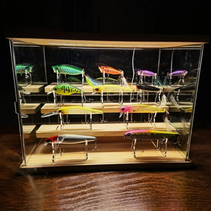 4Pcs/set Transparent Bait Display Holder Stand Acrylic Large Fishing Lures Easels Portable Fishing Lure Rack