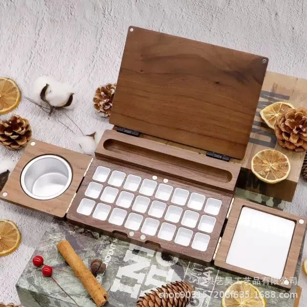 

Черные жонглины, деревянные акварельные пигменты, коробка для эскизов, художественная косметика для студентов, уличная эскизная живопись, портативная складная коробка для смешивания цветов