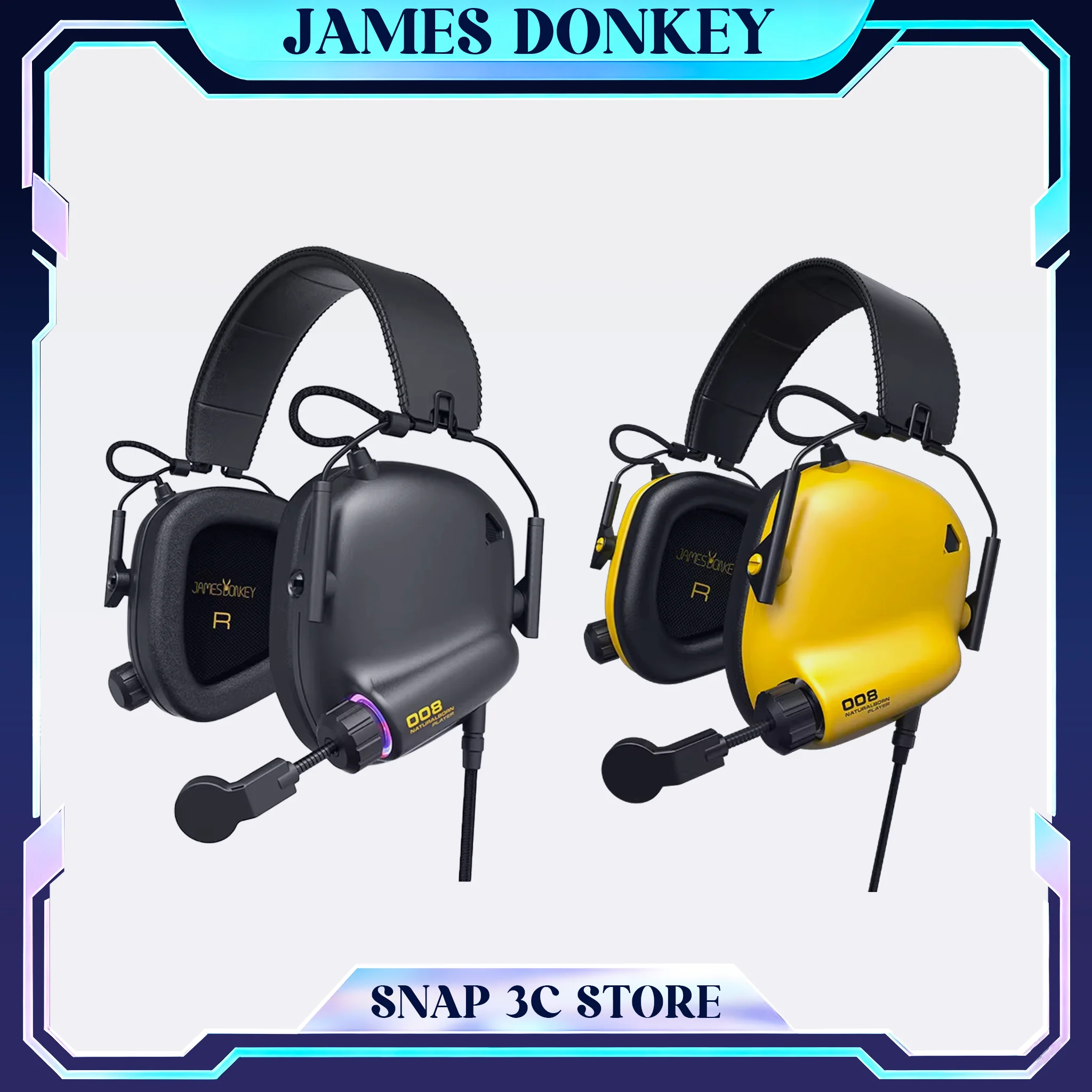 

Игровая гарнитура JamesDonkey 008: проводные наушники с объемным звуком 7.1, USB, накладные, для геймеров, с микрофоном с шумоподавлением, для ПК и ноутбуков