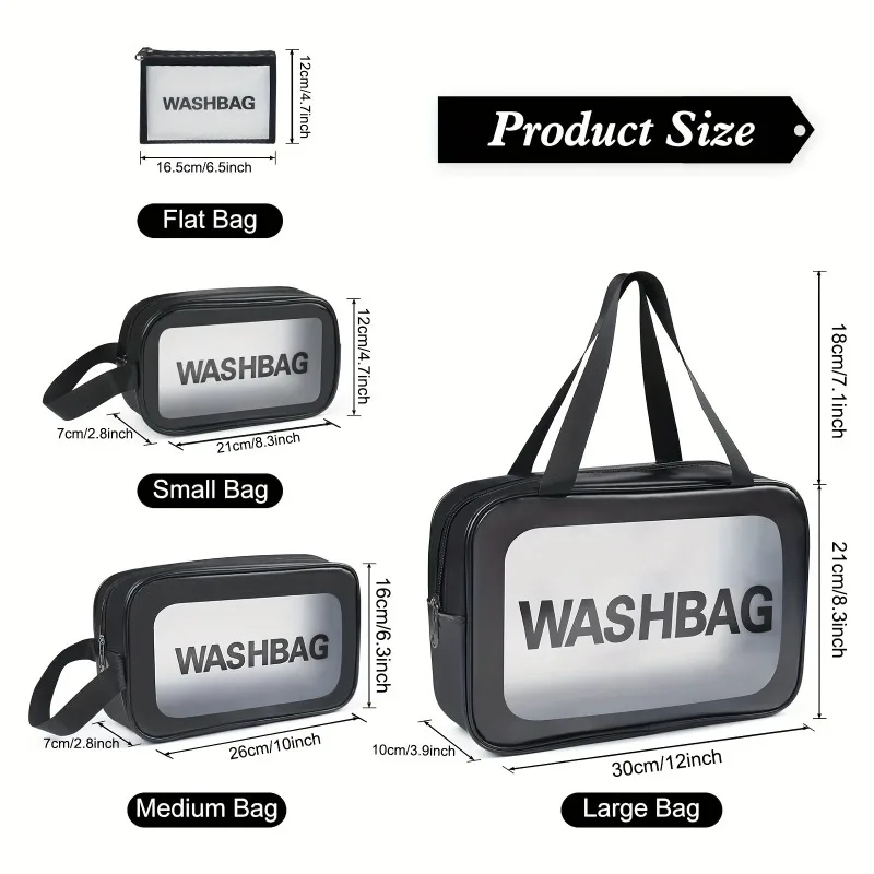 防水トイレタリーバッグ大容量旅行化粧品収納袋高級感ポータブル透明 PVC トイレタリーバッグ