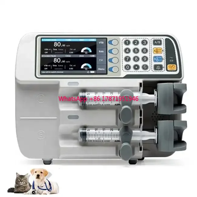 

Veterinary Auto Injection Pump Dual Channel Vet Use Medical Portable Animal Injection Device Veterinary Clinic Use Syringe Pump