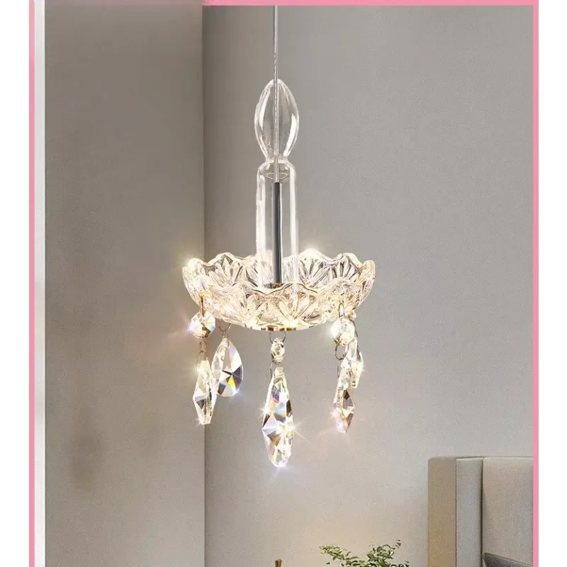 

French Light Luxury Crystal Chandelier - Candle Pendant Lamp for Bedroom, Entrance & Corridor