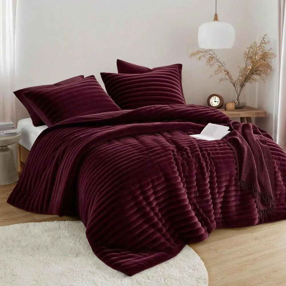 

Комплект постельного белья из 2-3 предметов с рельефной текстурой, плюшевая ткань 300 г/м² для повышенной прочности и мягкости, комплекты одеял, 2 шт.