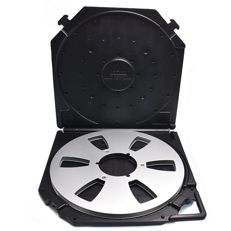 A41T 10Inch Empty Take Up Reels Storage Box With 6-Hole Empty Takeup Reel Portable Protection Case For 10 Inch Sound Tapes B