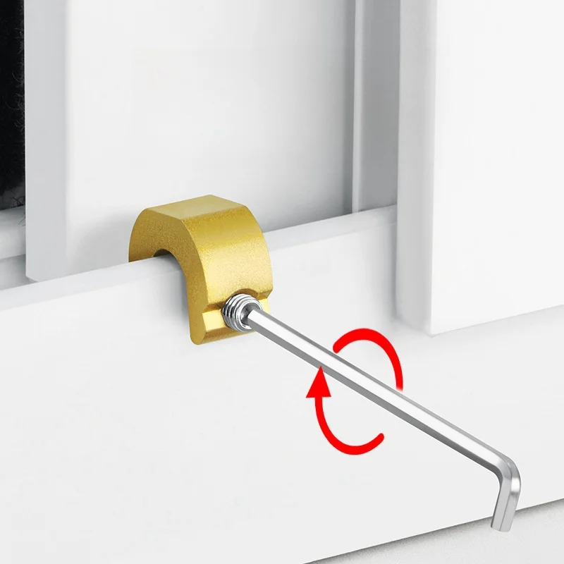 New 3/5/10pcs Aluminum Alloy Window Lock Stopper Sliding Door Window Limiter Sliding Sash Stopper Anti-theft Child Safety Locks