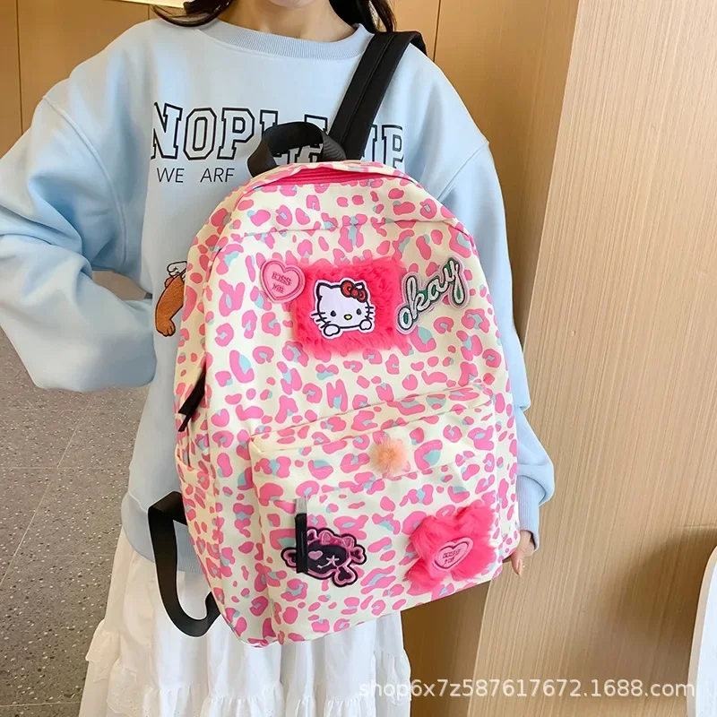 حقيبة ظهر Y2K للأطفال حقيبة مدرسية على شكل قلب للفتيات اللطيفة حقيبة سفر ترفيهية من قماش أكسفورد بسعة كبيرة