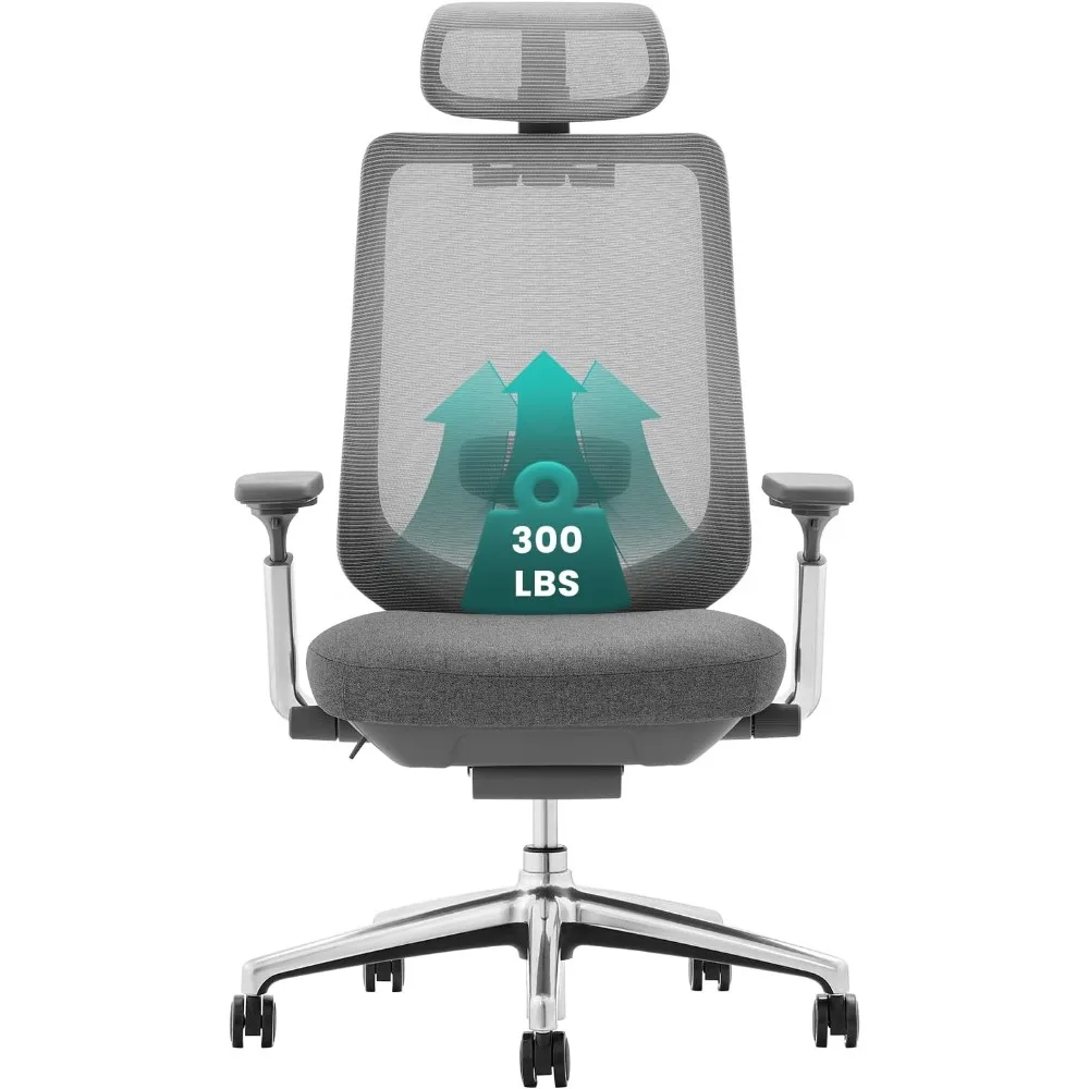 

Ergonomic Mesh Office Chair, High Back Computer Executive Desk Chair with Adjustable Headrest and 4D Arms