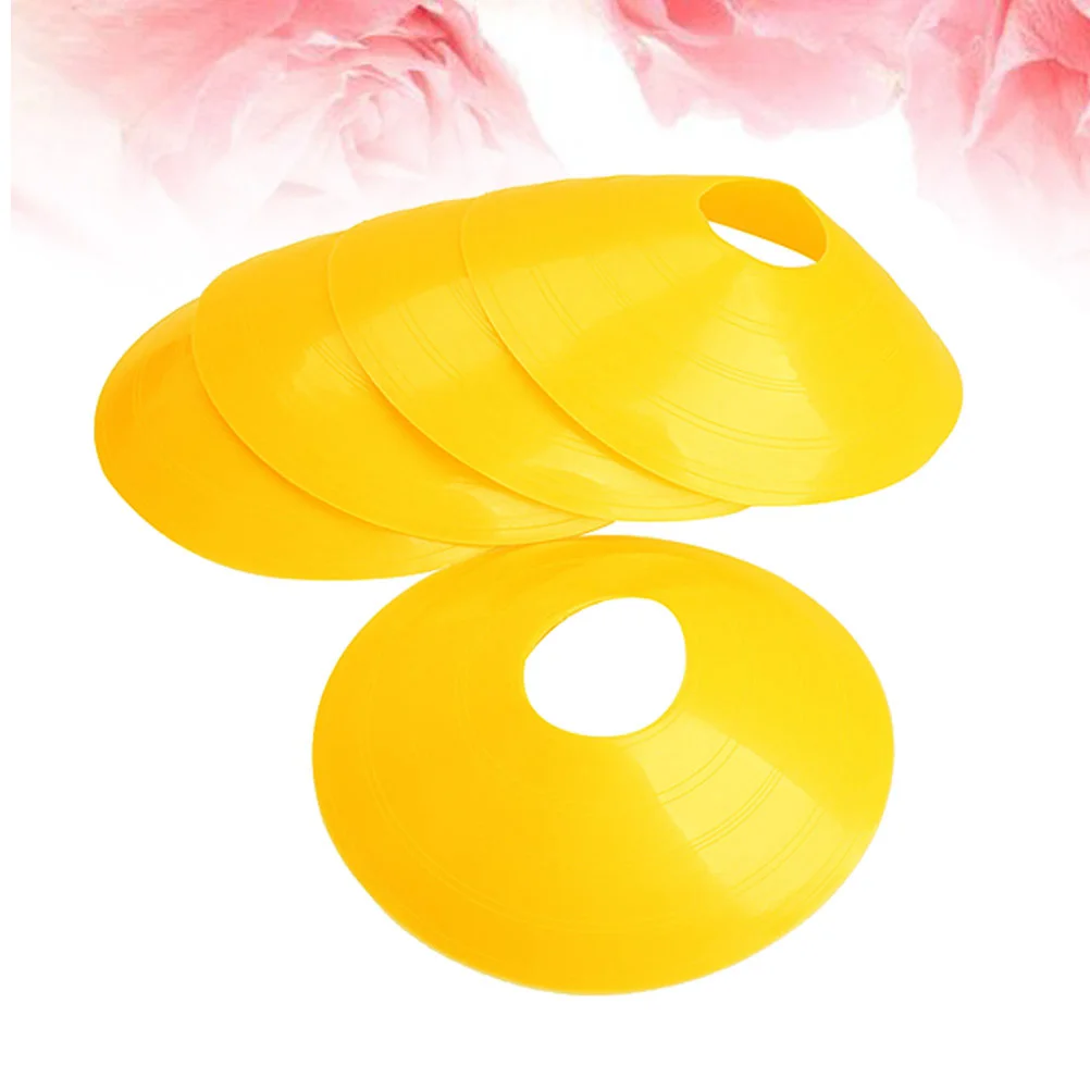 

10PCS Football Training Sign Dish Plate Cone Obstacle Marker Tray Football Training Disc Equipment Ordinary Round Mouth (Yellow)