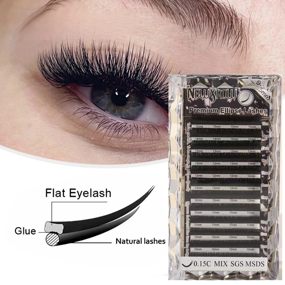 

New Show Hair Strip Lashes Ellipse Flat Eyelash False Eyelashes Foxy Eye C/d/dd Warp Cilios