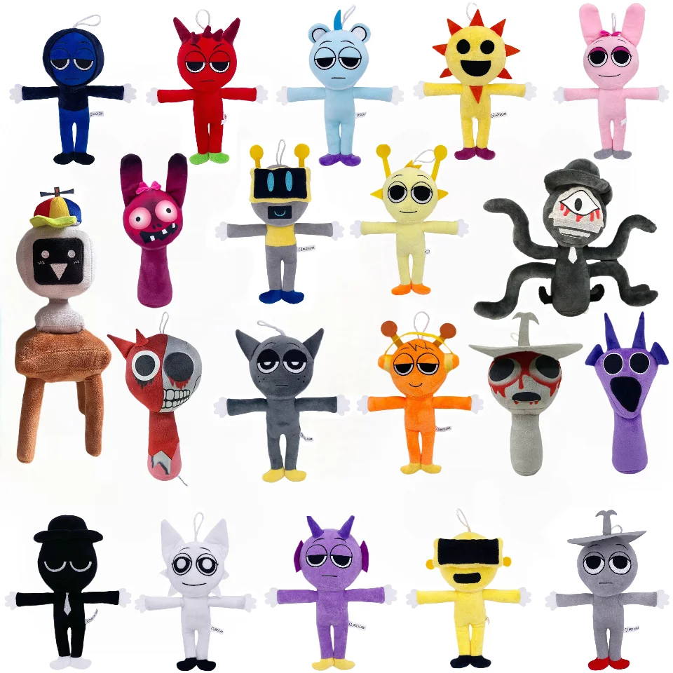 New hot 2025 Sprunki Peluche Bambole di pezza Gioco Giocattoli Cartoon Carino Morbido Farcito Incredibox Cuscino Giocattolo Per Bambini Compleanno Regali Di Natale