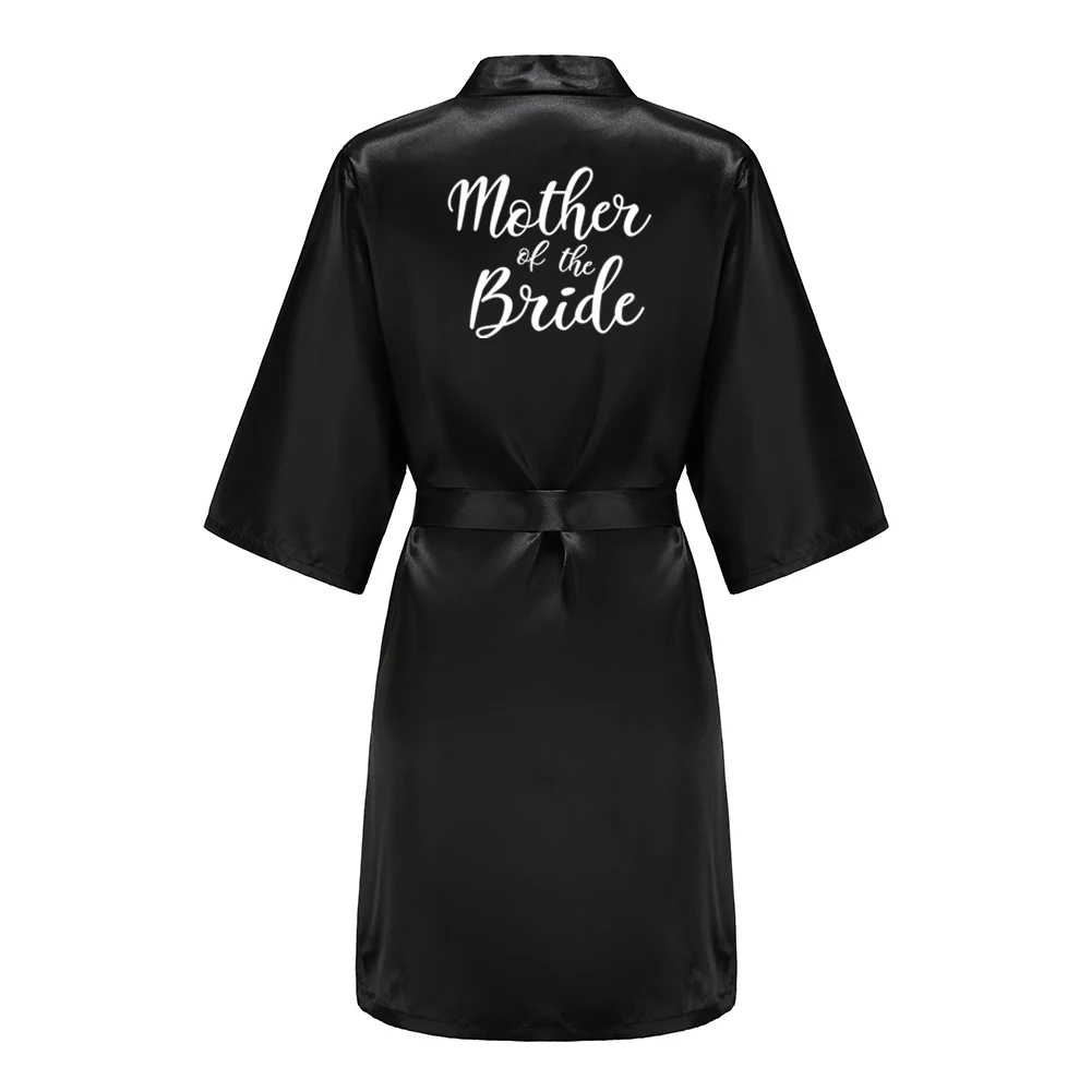 Black Women Silky Satin Robe Wedding Bridal Party Bride Bridesmaid Robes Kimono Loungewear Dressing Gowns image 5