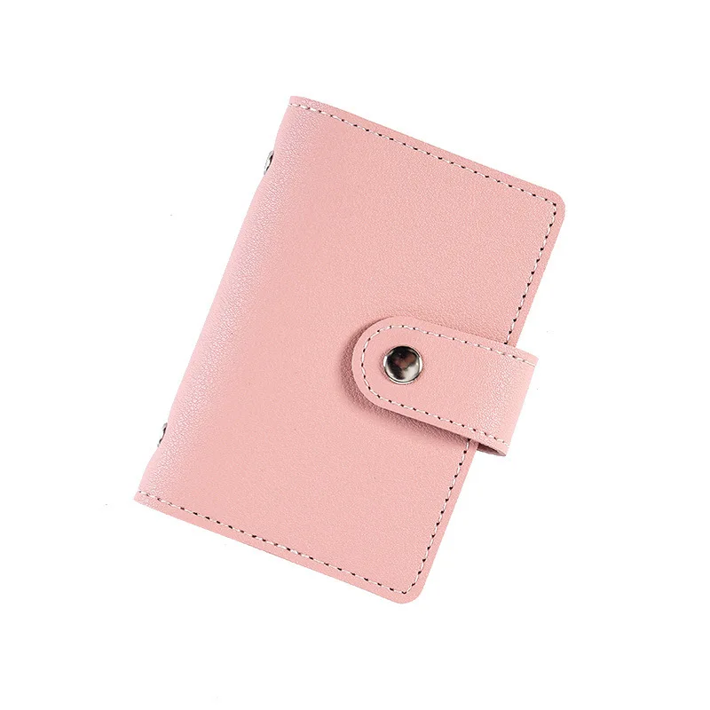 Credit card clip ladies PU Leather multi-card large capacity pure color men anti-degaussing Korean version card bag wholesale