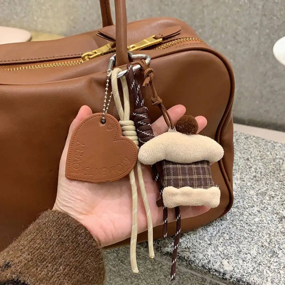 Novo Urso saco pingente corda tecida telefone chaveiro diy carro chaveiro