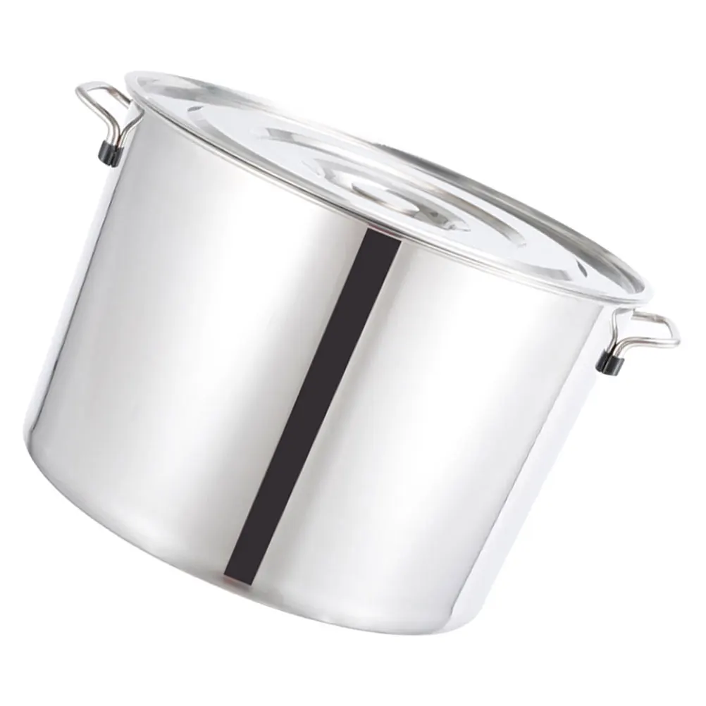 

Stainless Steel Thickened Soup Pot Lid Anti Scald H for Rice Porridge Vegetables Noodles Oil Storage Kitchen Supplies Water