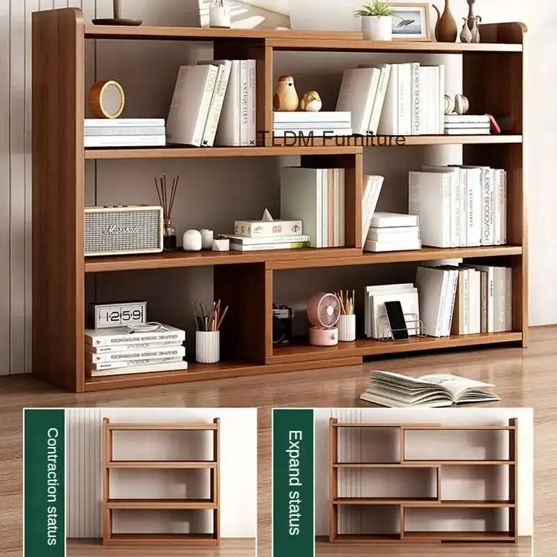 

Modern Wood-based Board Book Shelf for Gaming Room Retractable Multifunctional Bookcase Simple Creative Design Bookcase for Home