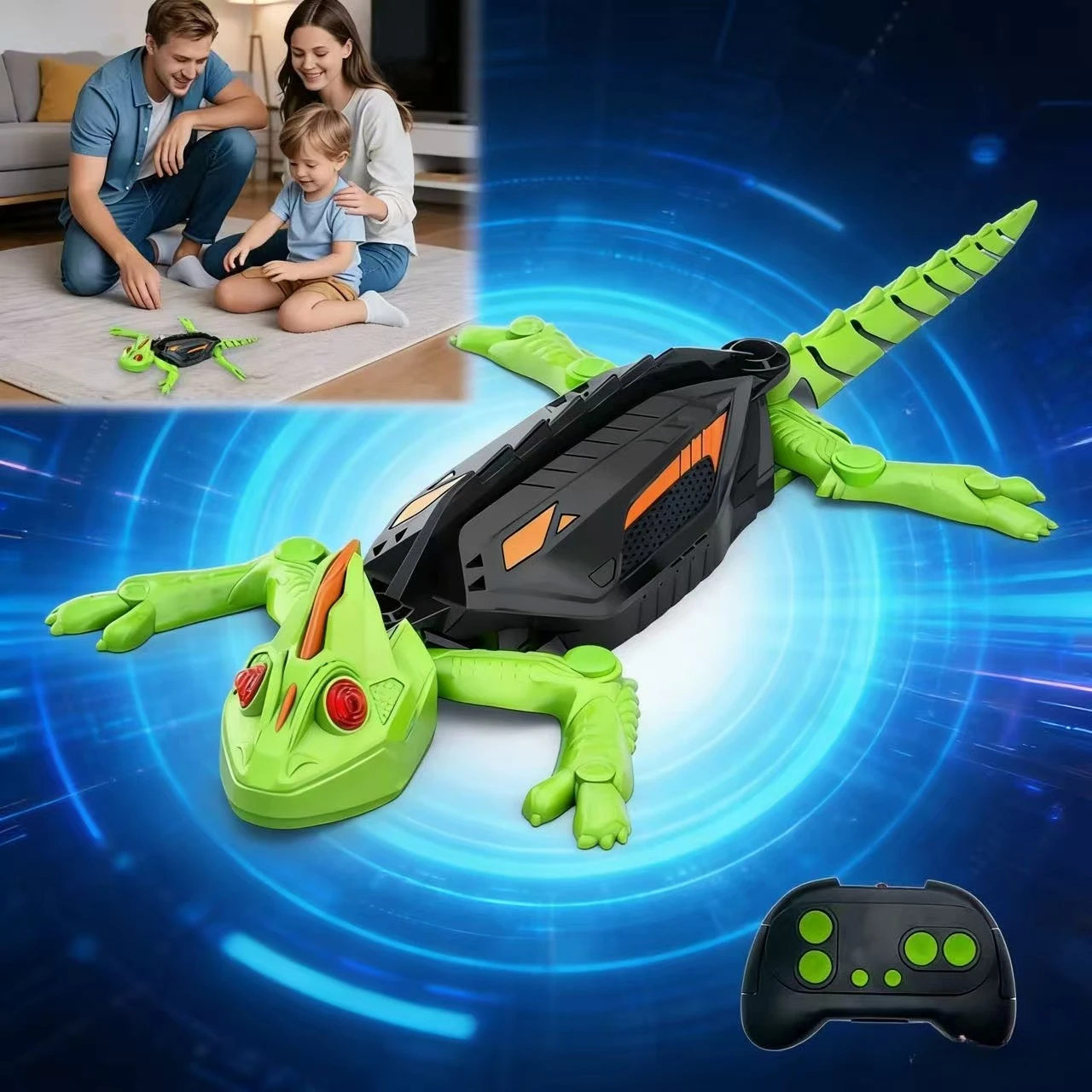 Robô Biônico RC Gecko realista, brinquedo de escalada de parede para superfícies de vidro e lisas, enfeite de Natal