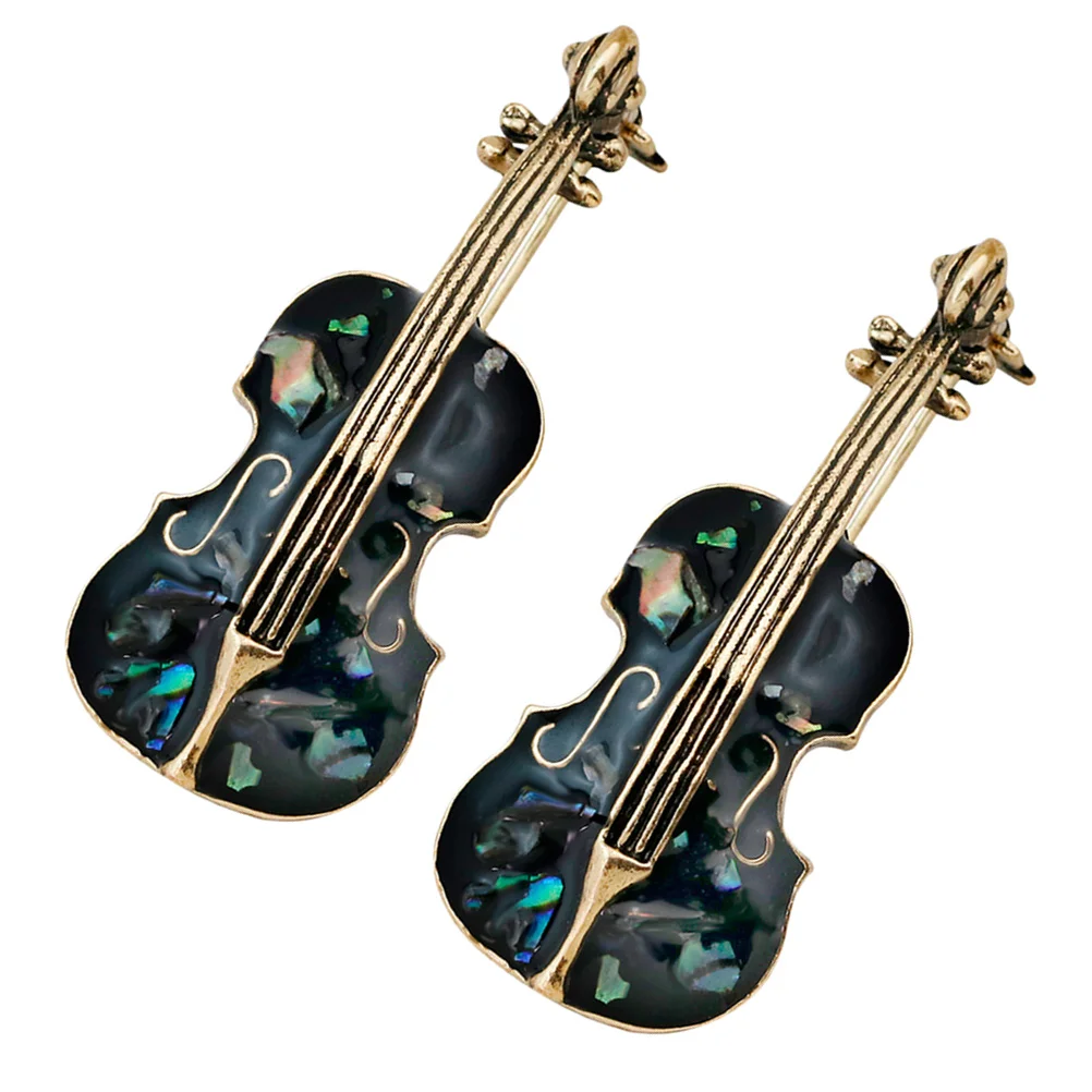 2 Pcs Brooch Pines Violin Cello Ornament Delicate Violoncello Clothing Accessory Alloy Child