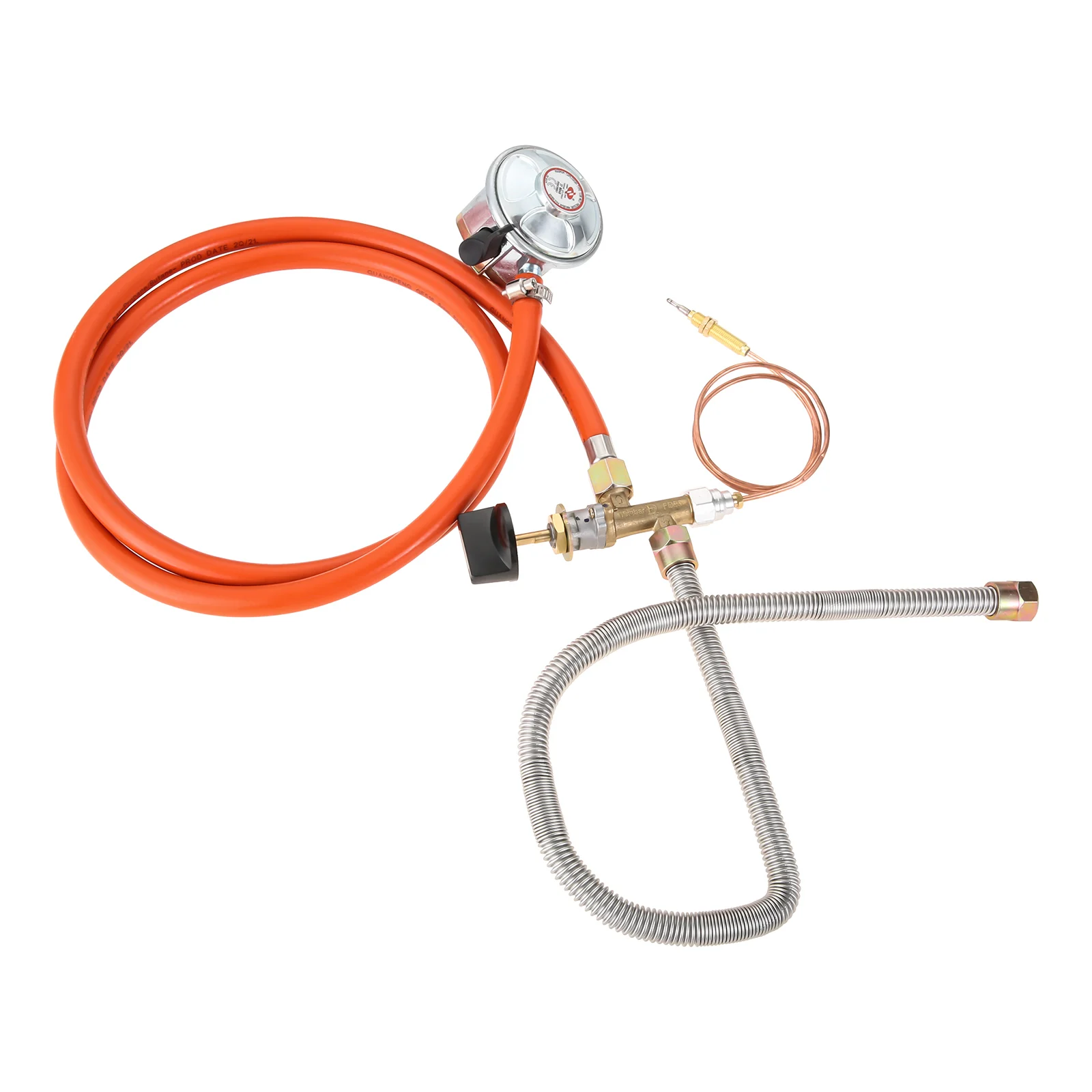 3pcs/1kit Patio Gas/Bbq Regulator 27Mm Clip On 37Mbar 1.5Kgh Propane Fire Pit Regulator Fireplace Gas Control Valve 3/8