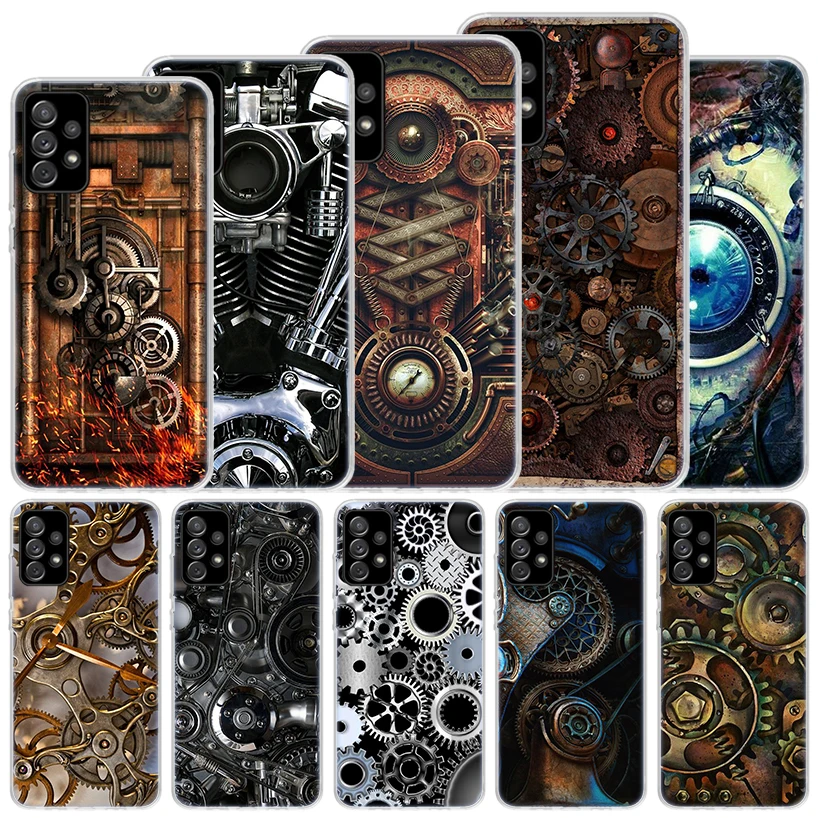 Steampunk Gear Mechanical Soft Case For Samsung Galaxy A51 A71 A50 A70 A21S Phone Cover A30 A20E A10 A31 A41 A6 A7 A8 A9 Shell C