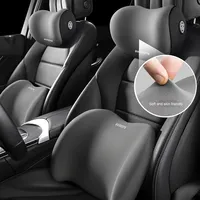 Car Seat Neck Pillow Adjustable Lumbar Support Headrest Waist lumbar Cushion Car Seat Memory Foam Car Travel Interior Accessorie
