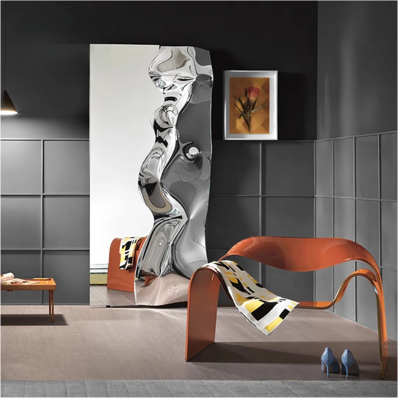 

wall decoration hotel model room wall soft decoration creative living room dining room stainless steel wall hanging