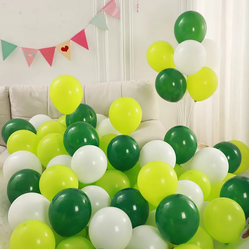 

100pcs Green Forest Theme Children's Day Balloon Children's Arch Background Thickened Balloon Birthday Party Decoration Balloon