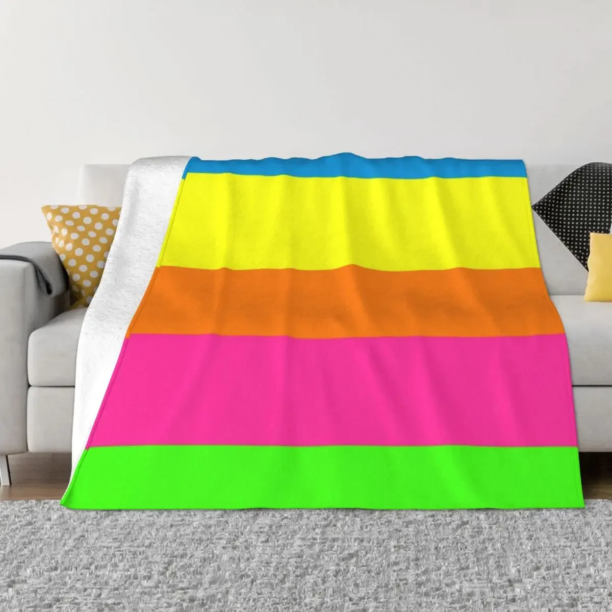 

PLAIN SOLID NEON FLUORESCENT RAINBOW STRIPES 5 COLORS Throw Blanket Softest Extra Large Throw blankets ands Hairy Blankets